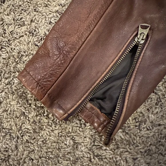 SCHOTT Vintaged Cowhide Café Racer Leather Jacket 654 XL - Picture 8 of 14